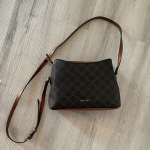 Nine West Black Crossbody with Brown Trim